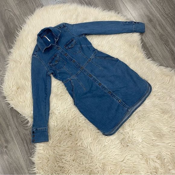 FREE PEOPLE dynomite denim dress - s - Picture 3 of 6